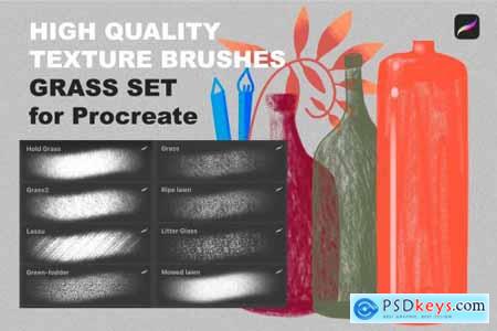 Procreate texture brushes GRASS SET 4315431