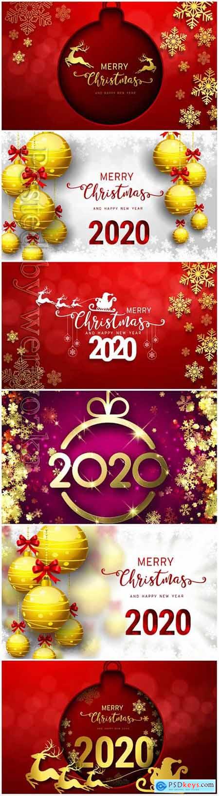 2020 Merry Chistmas and Happy New Year vector illustration # 11