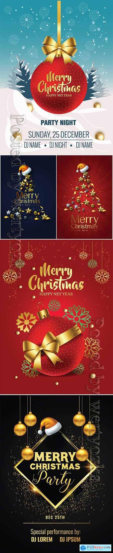 2020 Merry Chistmas and Happy New Year vector illustration v1