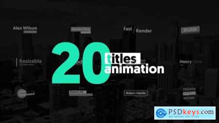 Videohive 20 Animated Titles 22600140