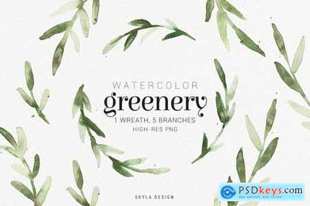 Watercolor greenery