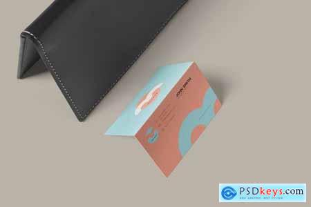 Two Fold Business Card Mockups