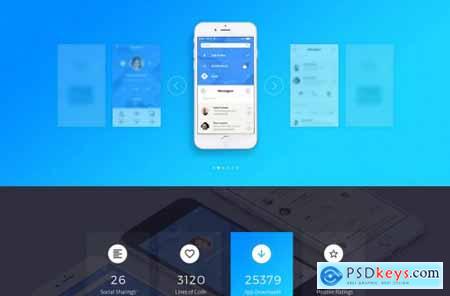 Quadro App - Mobile App PSD Template