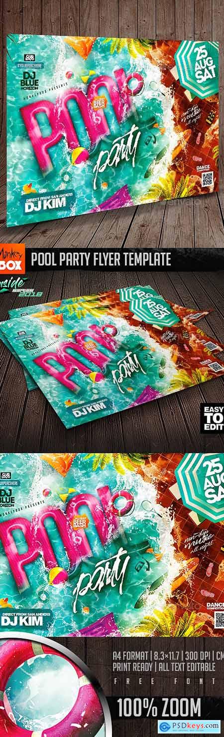Pool Party Flyer Template 22056802