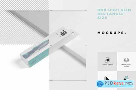 Box Mockup PSDs - High Slim Rectangle Size Hanger