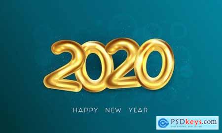 Happy New Year 2020 greeting card