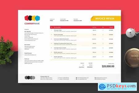 Horizontal Landscape Invoice Template 31