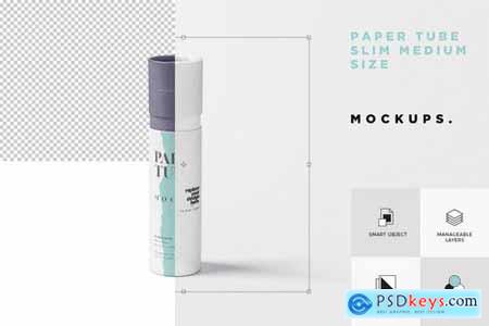 Paper Tube Mockup Set - Slim Medium Size