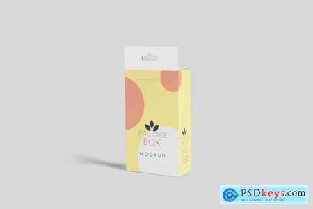 Package Box Mockup Set- Flat Rectangle with Hanger