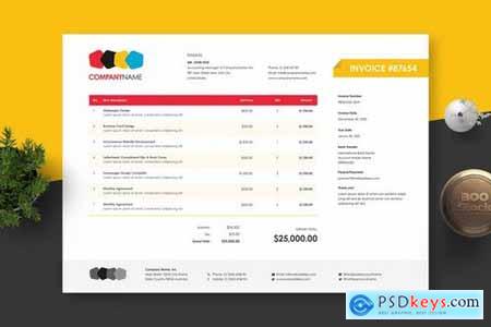 Horizontal Landscape Invoice Template 32