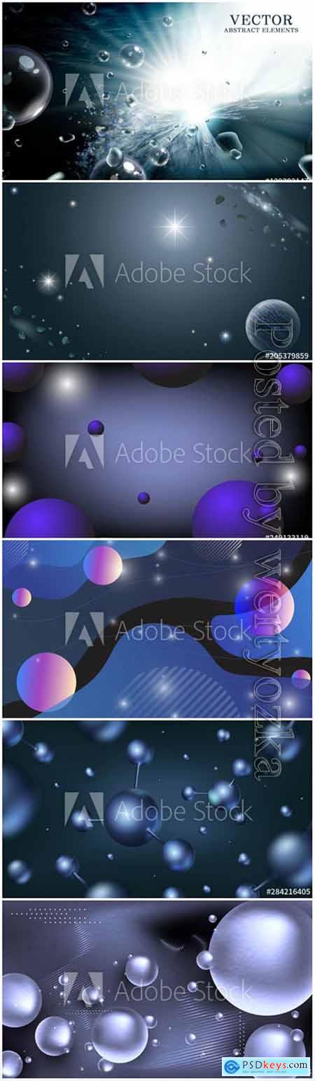 3D Abstract bubbles or geometric balls on vector background
