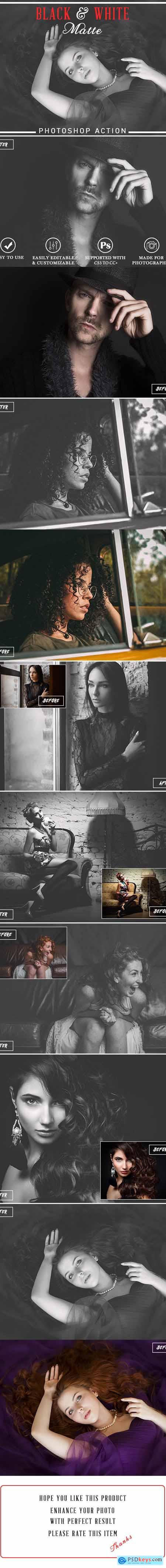 Black & White Matte Photoshop Action 24958508