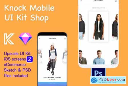 Knock Mobile UI Kit eCommerce - 2 Screens Clothes