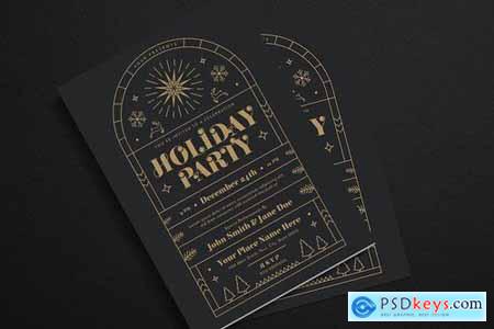 Gold Deco Holiday Party Event Flyer