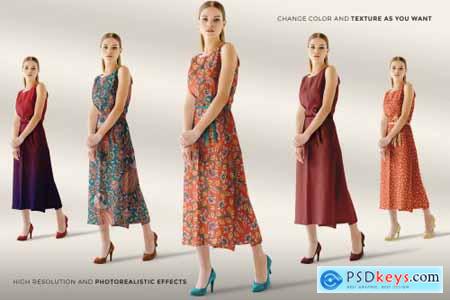 Women Sleeveless Summer Dress Mockup 4102872