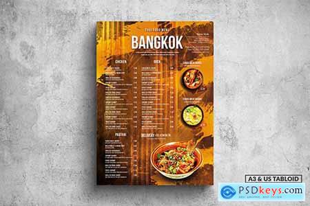 Bangkok Thai Food Menu - A3 & US Tabloid Poster