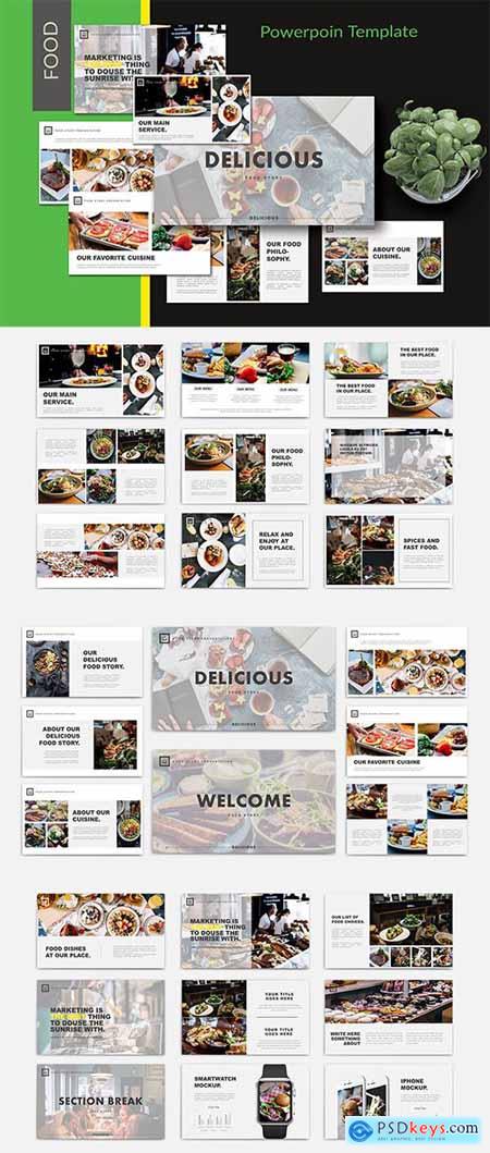 Delicious Food - Powerpoint, Keynote and Google Slides Template