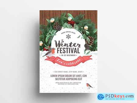 Event Flyer with Winter Scene Illustration 305812729