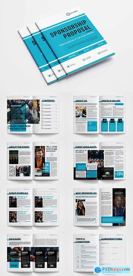 Sponsorship Proposal Layout with Blue Accents 305533726