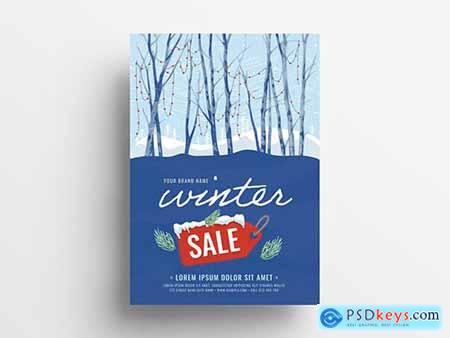 Event Flyer with Winter Scene Illustration 305812737