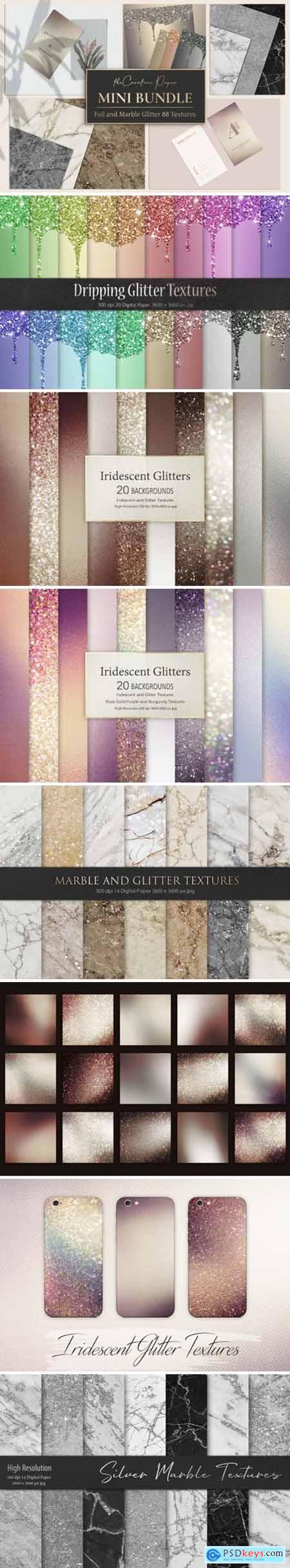 Rose Gold Foil & Marble Glitter Textures 2138222