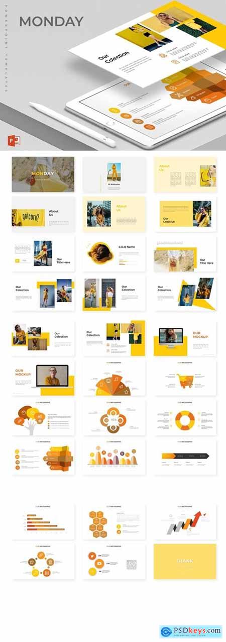Monday Powerpoint, Keynote and Google Slides Templates