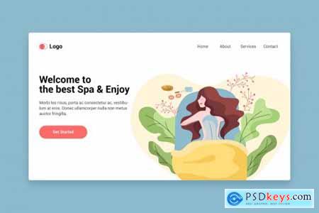 Spa flat web template for Landing page155