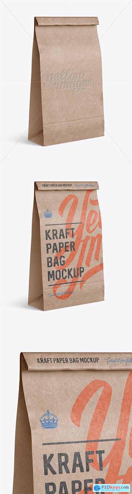 Kraft Paper Food-Snack Bag Mockup - Halfside View 16918