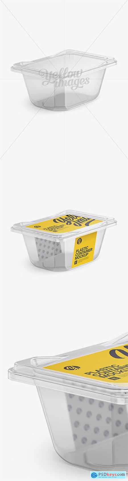 Transparent Plastic Container Mockup - Half Side View 18127