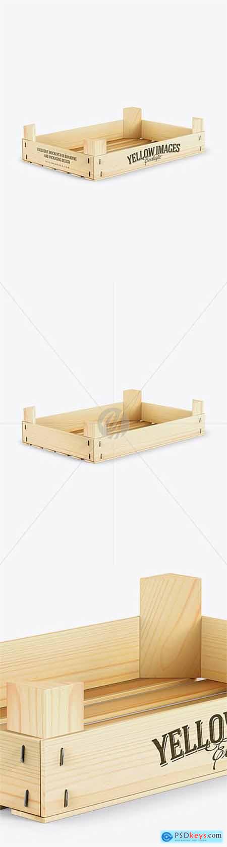 Empty Wooden Crate Mockup - Half Side View (High-Angle Shot) 30837