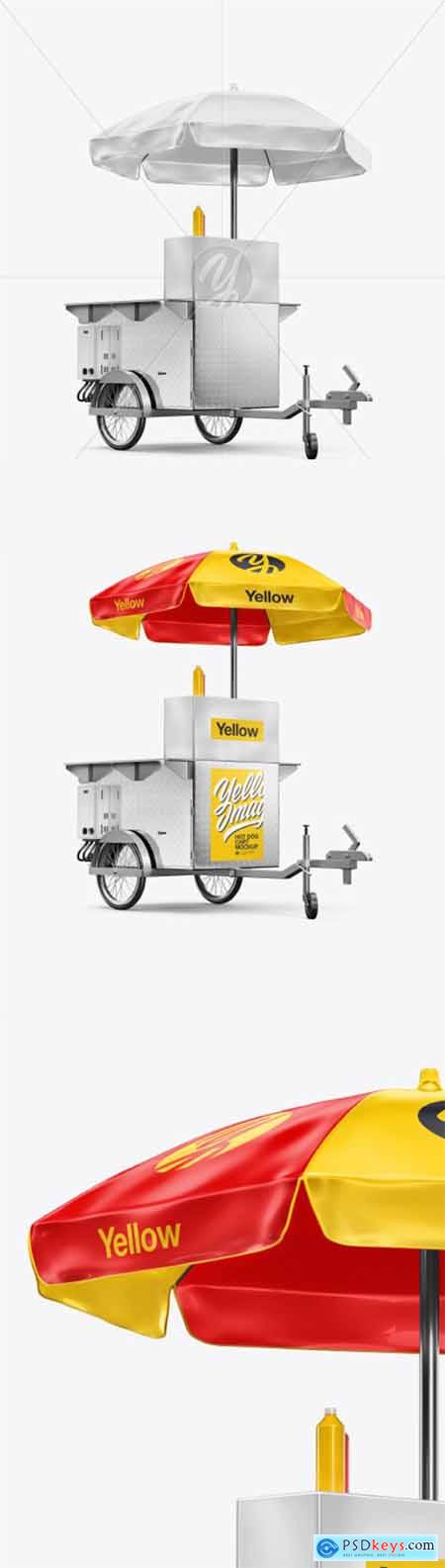 Hot Dog Cart Mockup - Half-Side View 39409