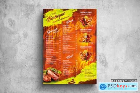 BBQ & Grill Poster Food Menu - A3 & US Tabloid