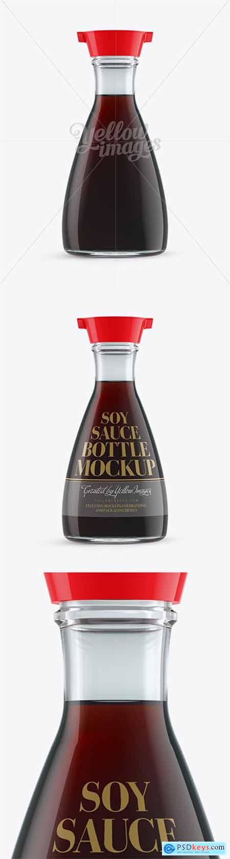Soy Sauce Glass Bottle W- Dispenser Top Mockup 12304