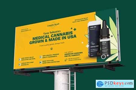 Cannabis Hemp Oil Billboard PSD Template WUFYZNX