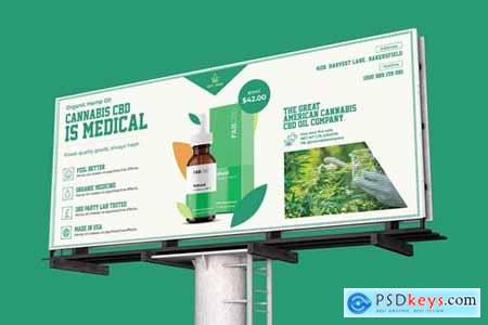Cannabis Hemp Oil Billboard PSD Template 3D6YC95