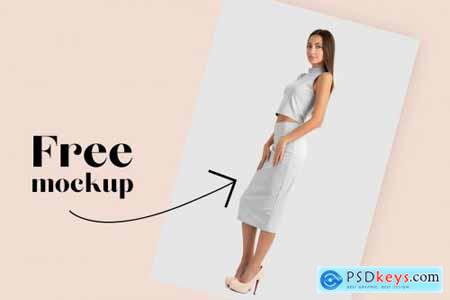 Woman Elegant Skirt Suit Mockup Set 4296581