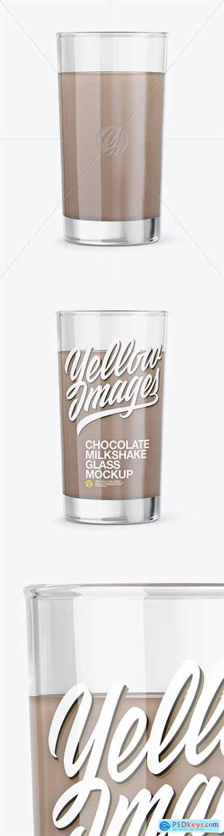 Glass With Chocolate Milkshake Mockup 24768