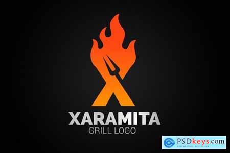 Letter Fire Grill Logos