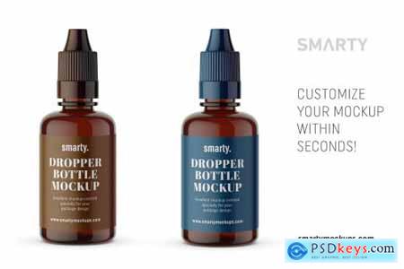 Amber dropper bottle mockup 4359962