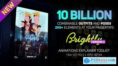 Videohive Brightly V3 Animations Explainer Toolkit Final Cut Pro X & Apple Motion 25224269