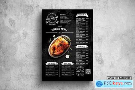 Dark Restaurant Poster Food Menu - A3 & US Tabloid