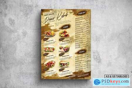 Doner Kebab Poster Food Menu - A3 & US Tabloid
