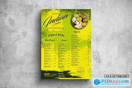 Spicy Indian Poster Food Menu - A3 & US Tabloid