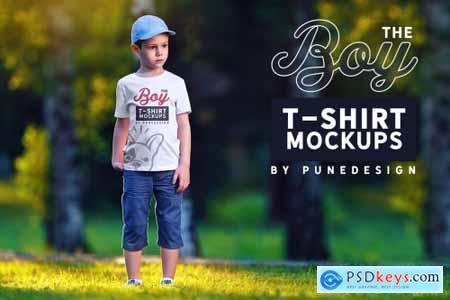 Boy T-Shirt Mock-Up Set 2 4345778