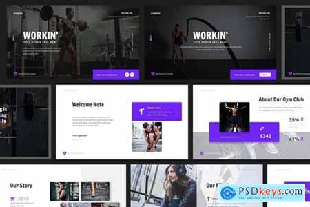 Gym & Fitness Powerpoint, Keynote and Google Slides Templates