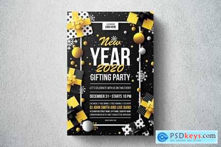 New Year Gifting Party Flyer Template