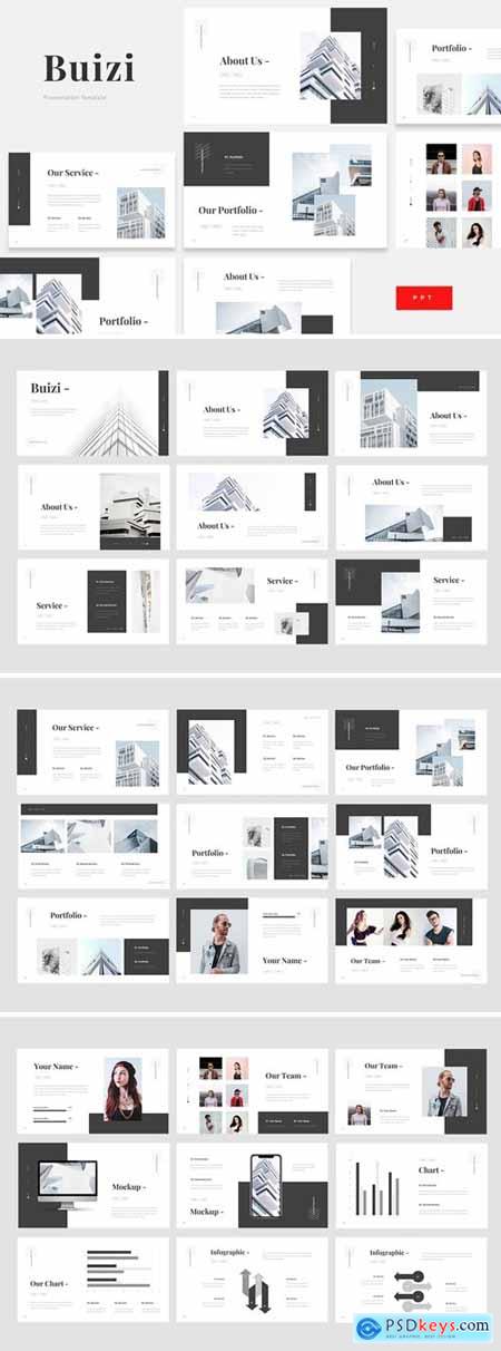 Buizi - Office Building Rent Powerpoint, Keynote and Google Slides Templates