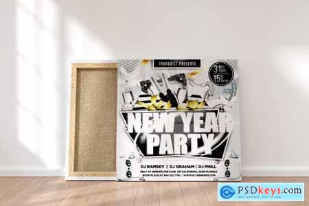 White New Year Party Flyer 4366025