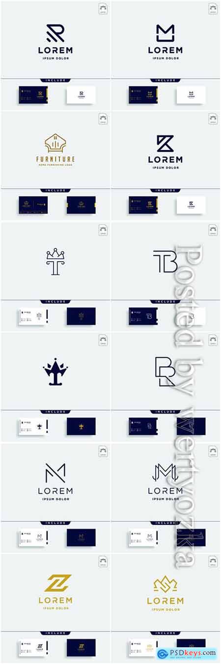 Company business logo and business card in vector