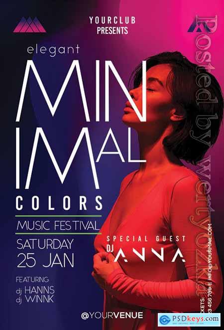 Minimal Music Festival - Premium flyer psd template